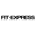 logo minimalista fit express: marchio bianco e nero