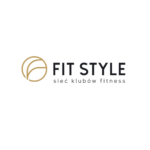 logo fitness fit style z złotym symbolem