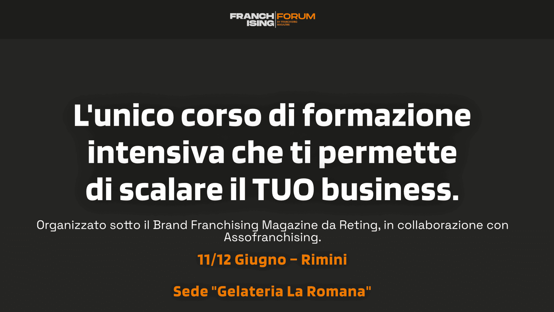 franchising forum : formation intensive, rimini 11–12 juin