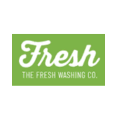 logotipo fresh lavandería verde estilo moderno