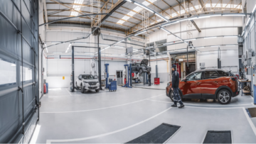 atelier automobile moderne avec ponts Élévateurs