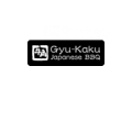 gyu kaku japanese bbq logo with calligraphic emblem