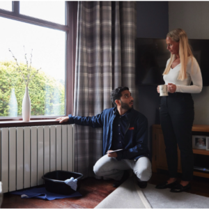 home radiator inspection by heating engineer