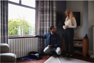 home radiator inspection by heating engineer