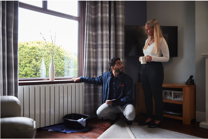 home radiator inspection by heating engineer