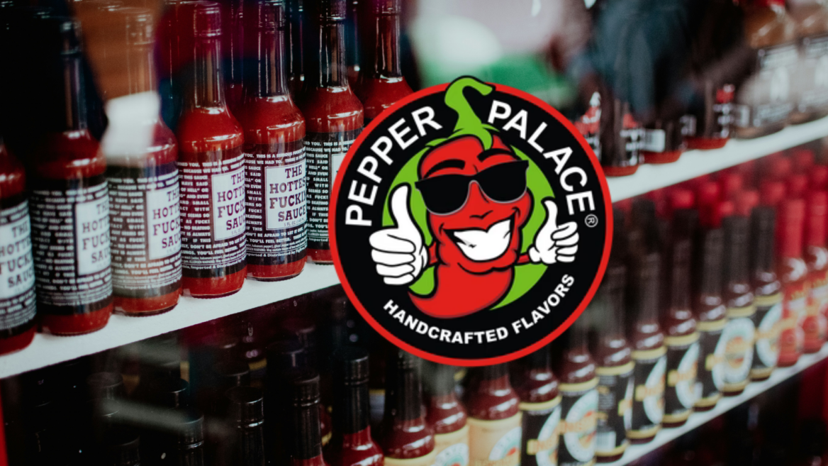 pepper palace handcrafted hot sauces on display