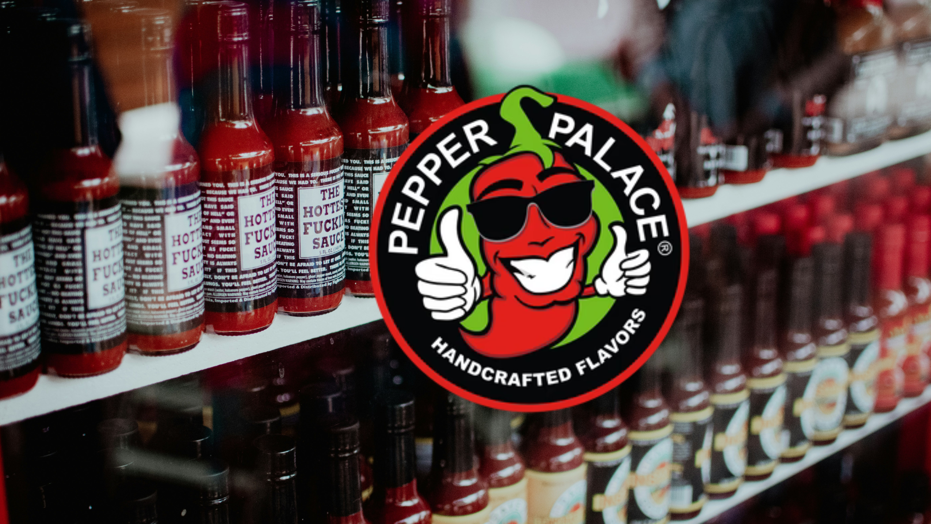 pepper palace handcrafted hot sauces on display