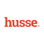 logo husse minimaliste orange rouge sur fond blanc