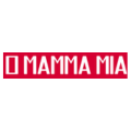 logo rojo i mamma mia tipografía condensada