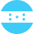 icône robot cyan minimaliste avec visière blanche
