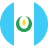 badge rond minimaliste emblème central vert turquoise