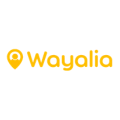logotipo amarillo wayalia con pin de ubicación minimalista