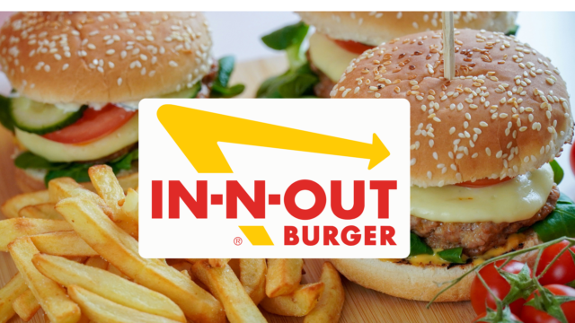 in n out double cheeseburger with golden fries