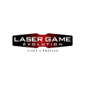 logo laser game evolution — badge rouge et noir