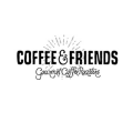 logo coffee & friends – schwarz weiß mit ampersand