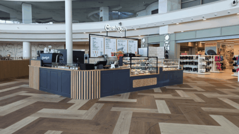 quiosco de café moderno y pastelería en centro comercial