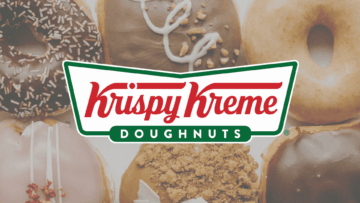 krispy kreme – logo centré et beignets gourmands