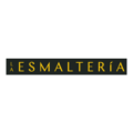 logotipo dorado de la esmaltería sobre negro
