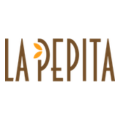 la pepita — logotipo artesanal con semilla naranja