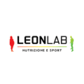 logo leonlab: nutrizione e sport con silhouette rosse e verdi
