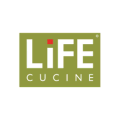 logo life cucine verde oliva con quadrato arancione