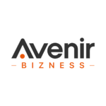 logo avenir bizness : a stylisé et point orange