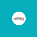 logo rond turquoise avec trois points rouges