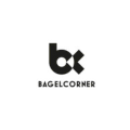 logo monochrome bagelcorner — emblème géométrique bc