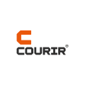 logo courir minimaliste carré orange et lettrage