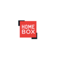 logo carré rouge boîte maison minimaliste