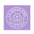 logotipo minimalista de gelato y café lavanda