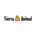logo tierra animal con hoja, fruta y huella