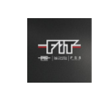 minimalistisches fit fitnesslogo mit rotem akzent und hantel
