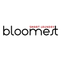 logotipo bloomest minimalista en negro y rojo