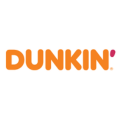 logotipo dunkin en naranja y rosa vibrante
