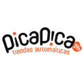 logo picapica: tiendas automáticas 24h en negro y naranja