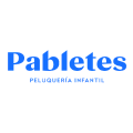 logotipo peluquería infantil azul minimalista