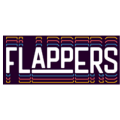 logotipo retro neón morado flappers art déco