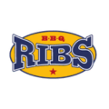 logo ribs bbq estilo americano escudo