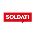 logotipo rojo soldat en forma de burbuja