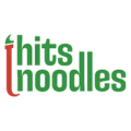 logo verde y rojo de hits noodles