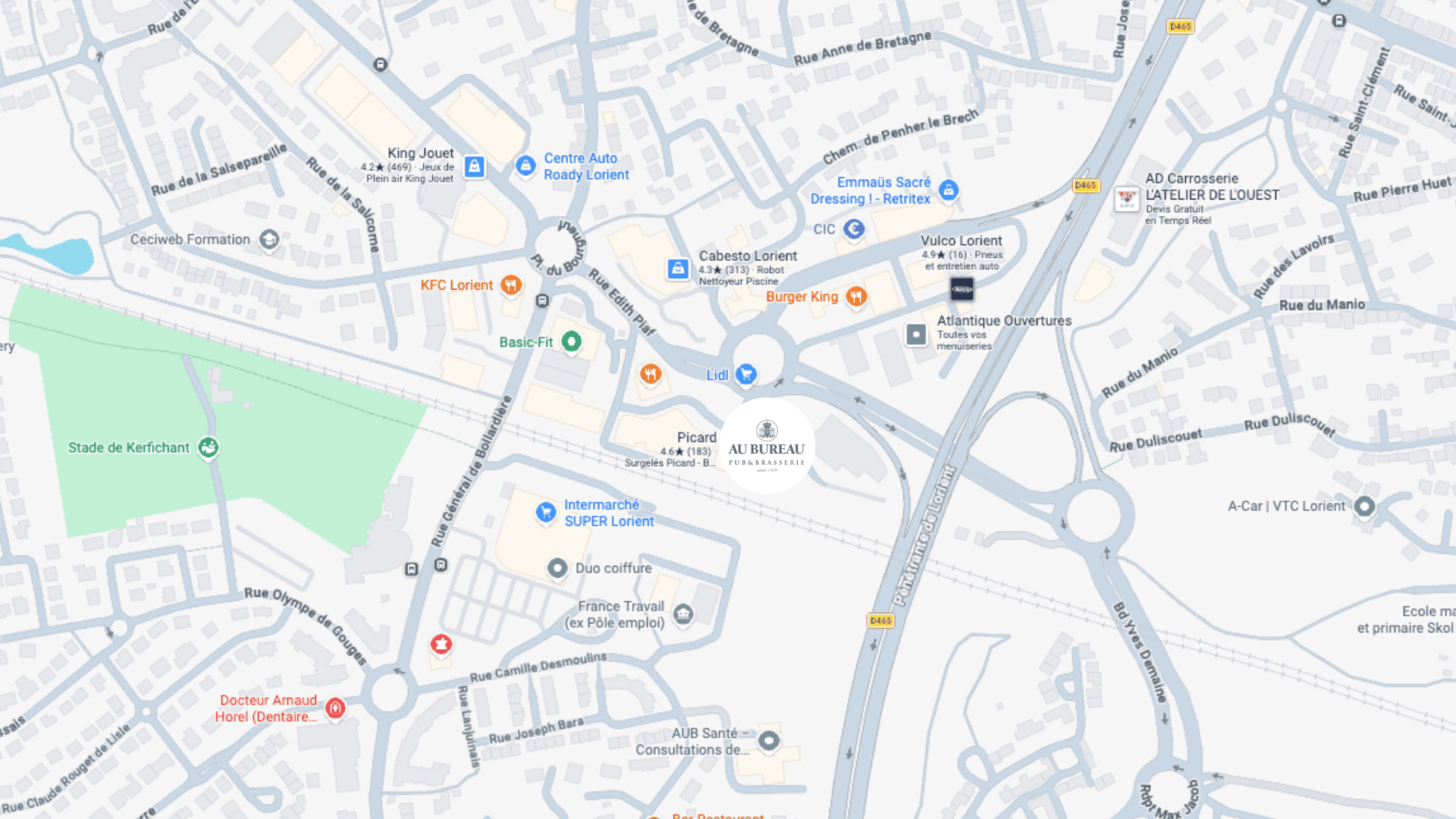 zone commerciale de lorient : périphérique et rond points