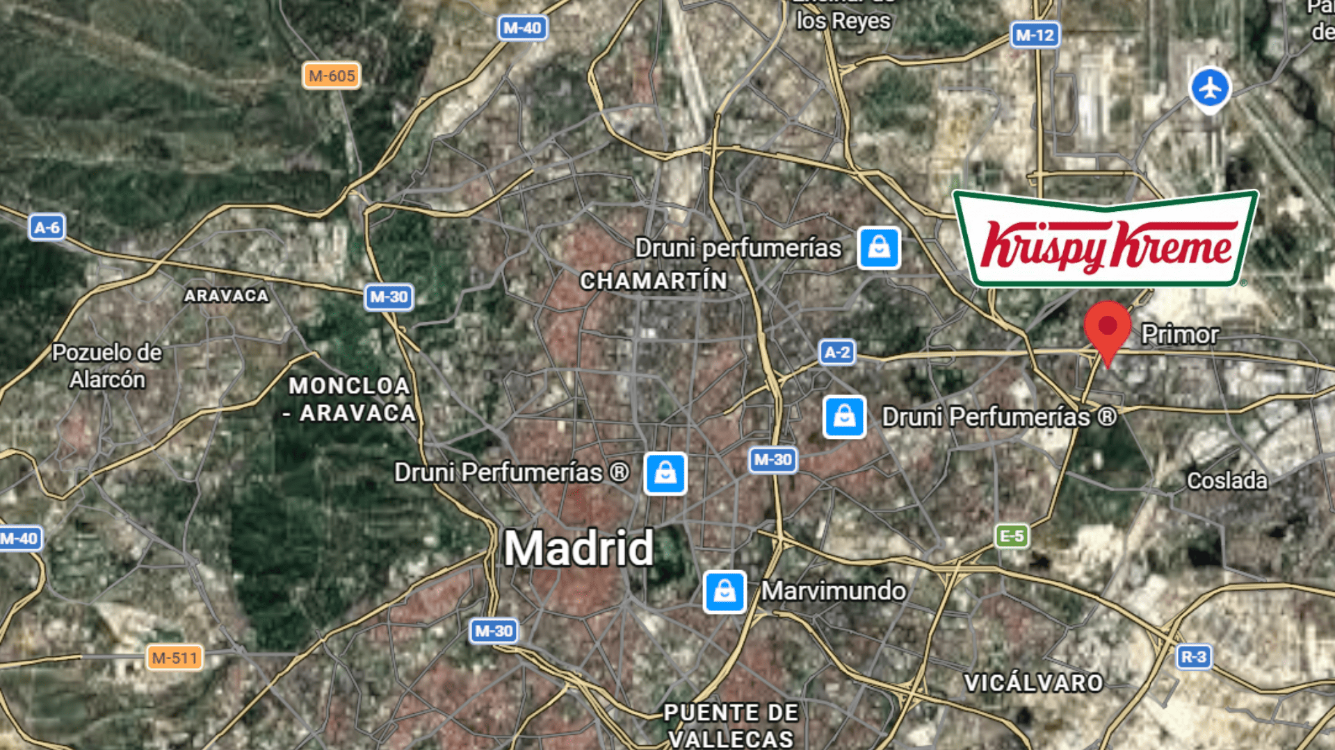 mapa comercial de madrid: krispy kreme, druni y primor