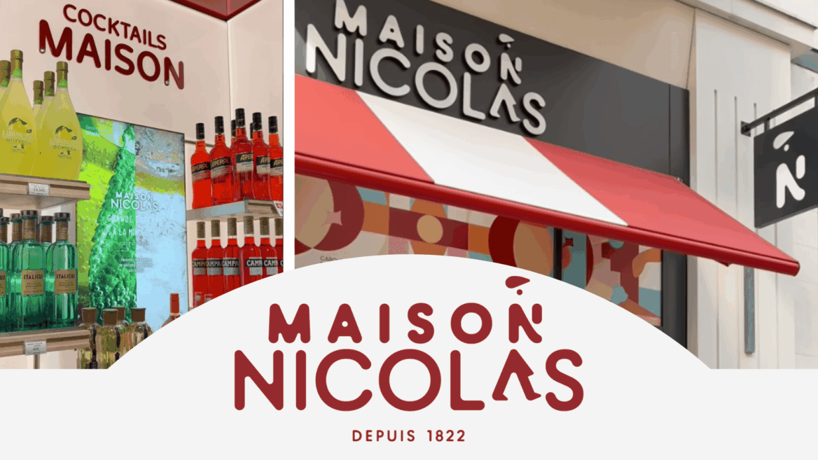 vitrine maison nicolas – façade et spiritueux artisanal