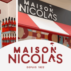 vitrine maison nicolas – façade et spiritueux artisanal