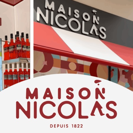 vitrine maison nicolas – façade et spiritueux artisanal