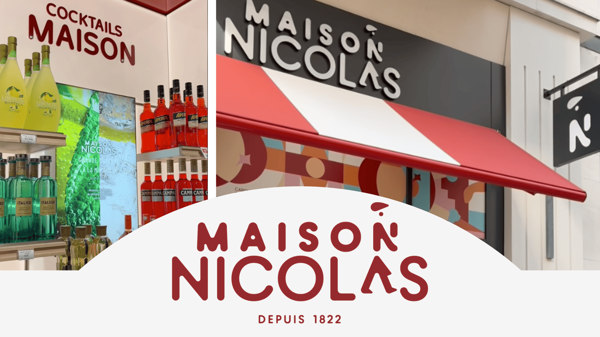 vitrine maison nicolas – façade et spiritueux artisanal