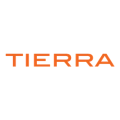 marca tierra naranja minimalista sobre fondo blanco