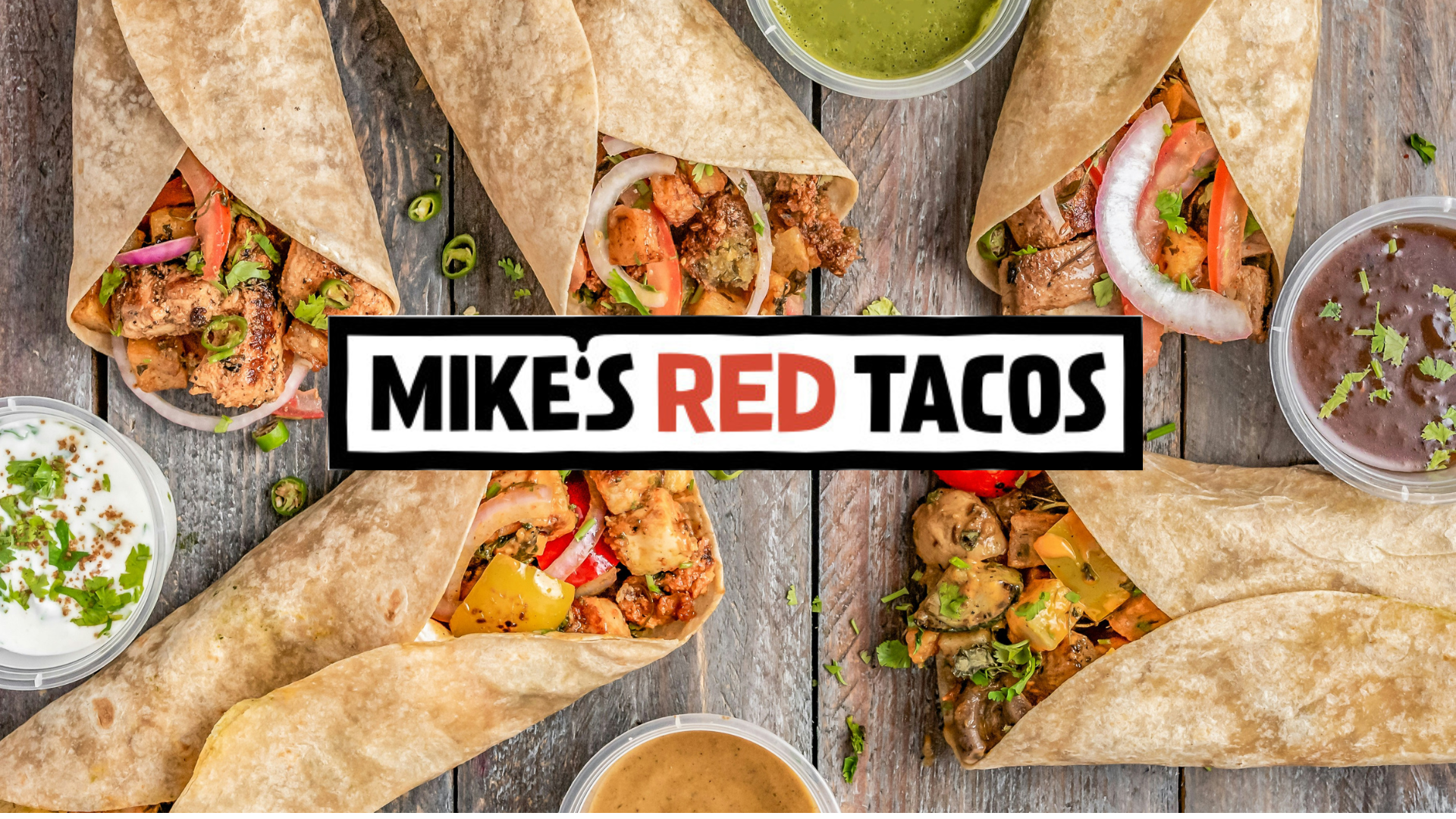 mikes red tacos: assorted grilled wraps