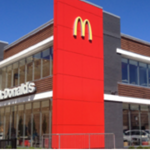 modern mcdonalds corner with golden arches